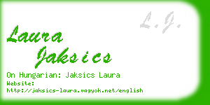 laura jaksics business card